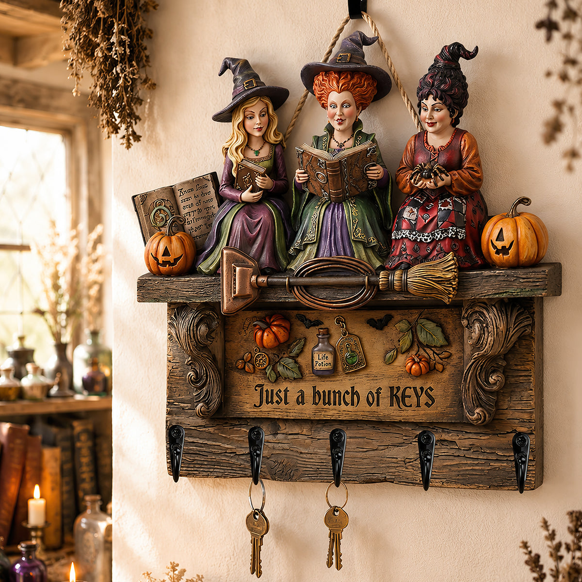 Sassy Triple Witch Key Hanger, Personalized Gifts For Witch Lovers 03qhdt250726-Homacus