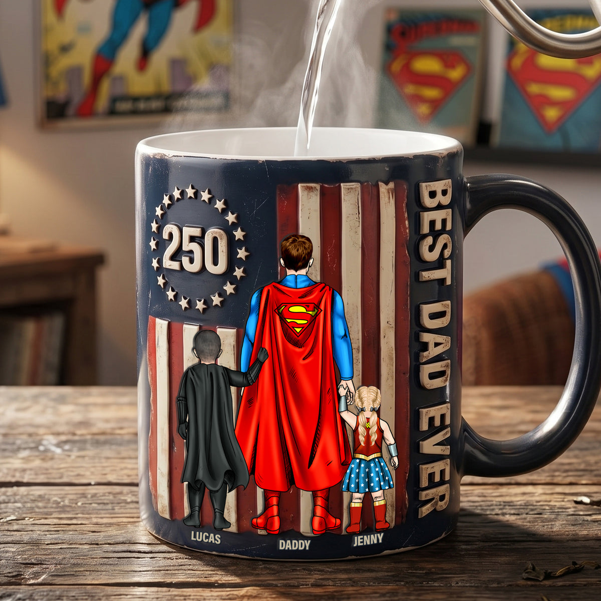 USA 250th Anniversary Best Dad Ever Magic Coffee Mug - Personalized Gifts For Dad 03natn300426-Homacus