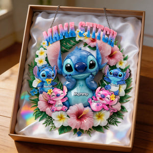 Mama & Her Tiny Chaos Crew Suncatcher - Personalized Gift For Mom 01TYLU130326-Homacus