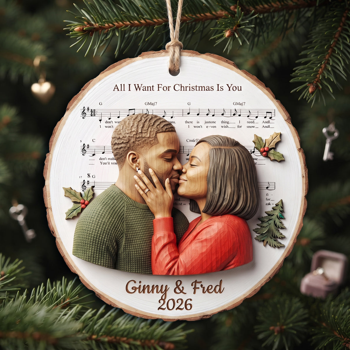 Couple Love Christmas Ornament - Custom Photo Gifts For Couple 08hulu161026-Homacus