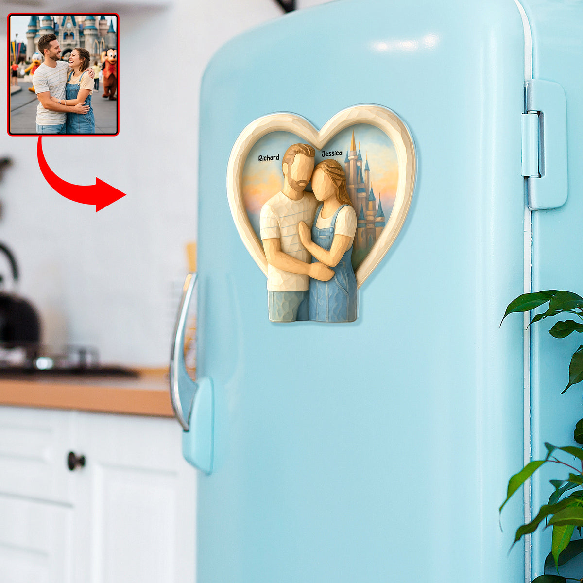 Couple Travel Fridge Magnet Custom Photo Gifts For Couple 09NAQN181125-Homacus