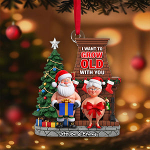 Funny Old Couple Ornament - Personalized Christmas Gift For Couple 02NALU190825-Homacus