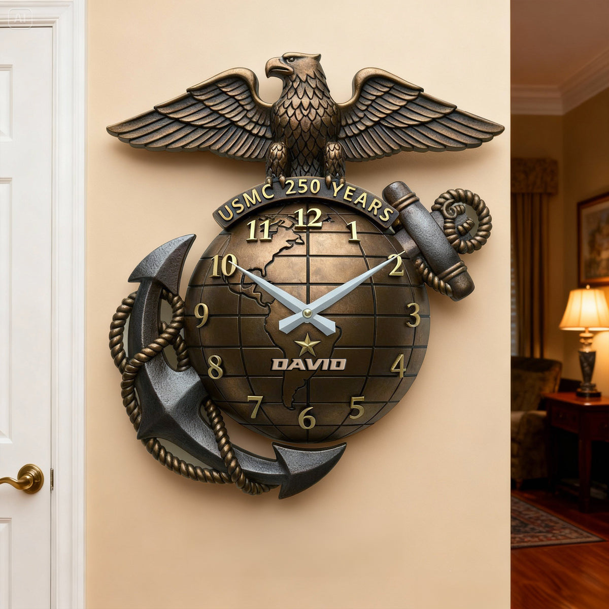 Celebrate 250 Years Of Service Wall Clock - Personalized Gift For Veteran 03HYLU231225-Homacus