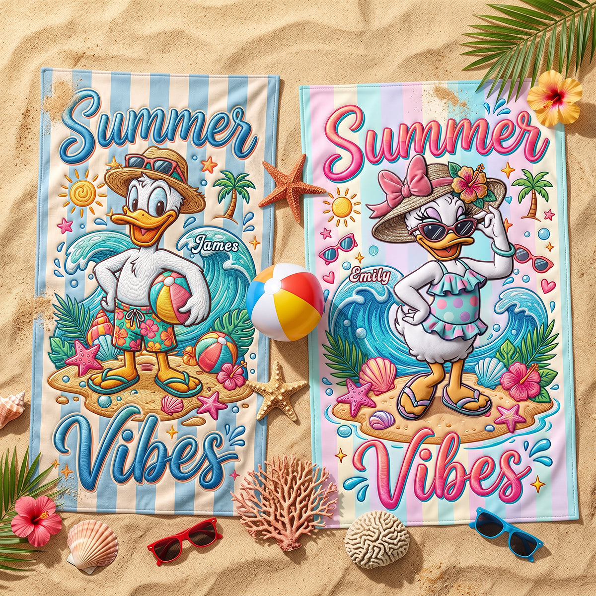 Summer Vibes Beach Towel - Personalized Gifts Beach Lovers 05pata250726
