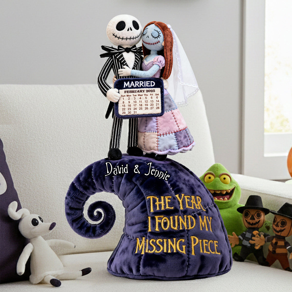 Spooky Married Couple Pillow - Personalized Gift For Couples 05OHLU101225-Homacus