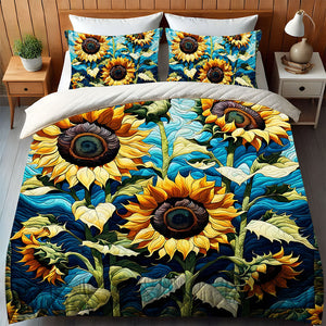 Personalized Gifts For Sunflower Lovers Quilt Bed Set 06HUMH200125-Homacus