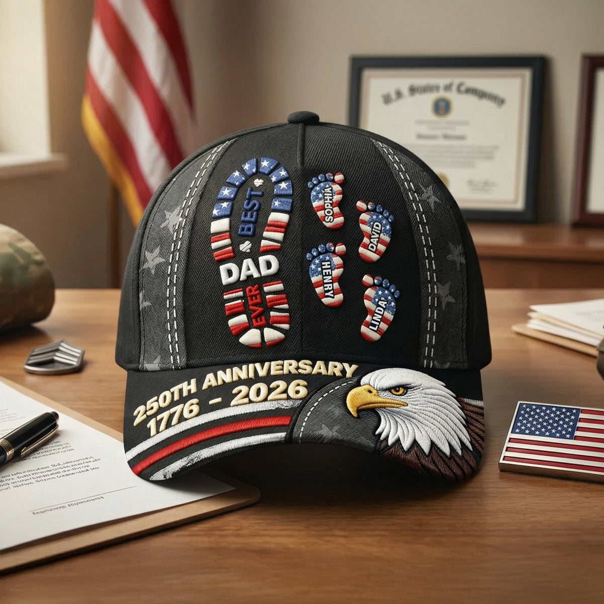 250th Anniversary Of The USA Best Dad Ever Classic Cap - Personalized Gifts For Dad 03naqn270226-Homacus