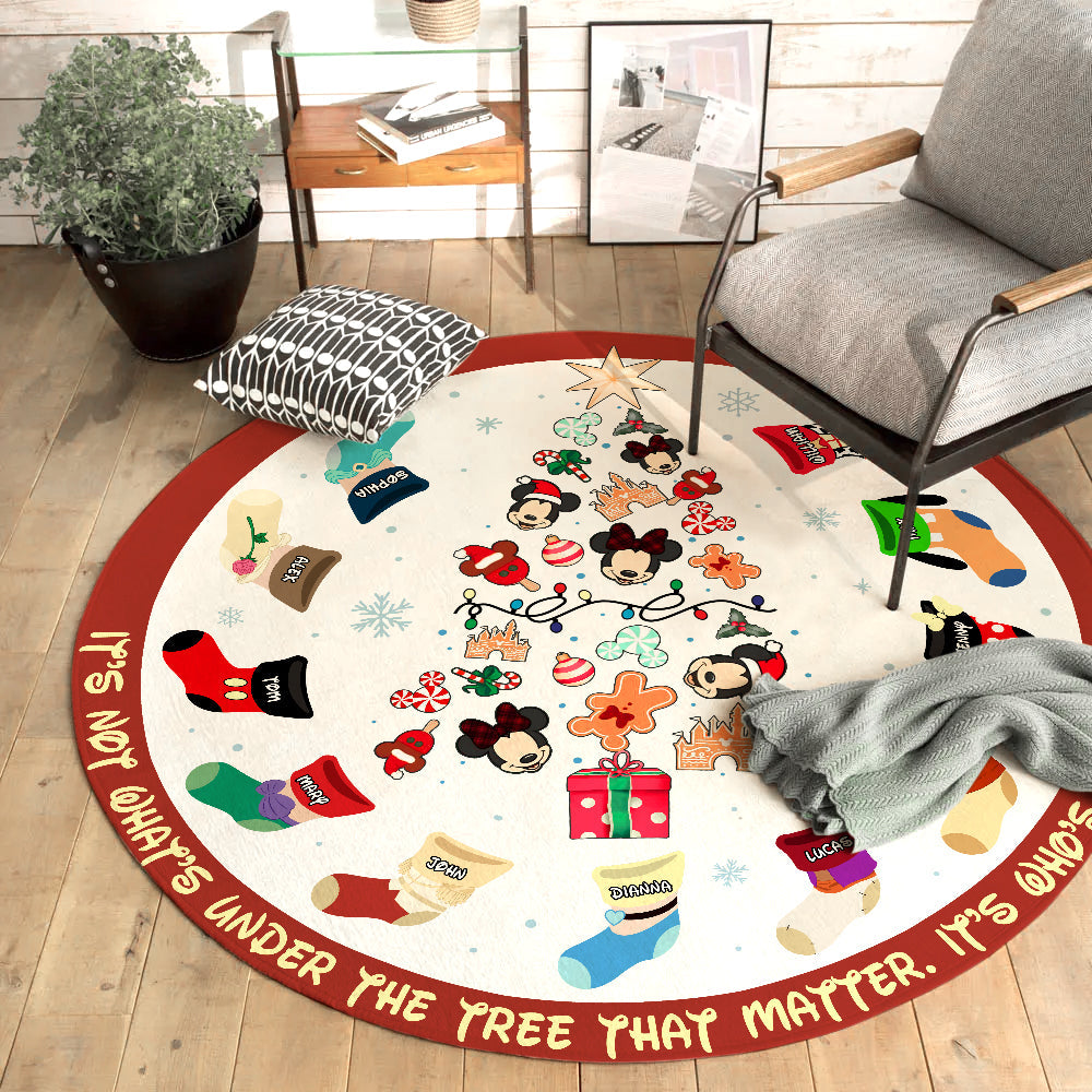 Personalized Gifts For Family Christmas Socks Round Rug 03OHTN191124-Homacus