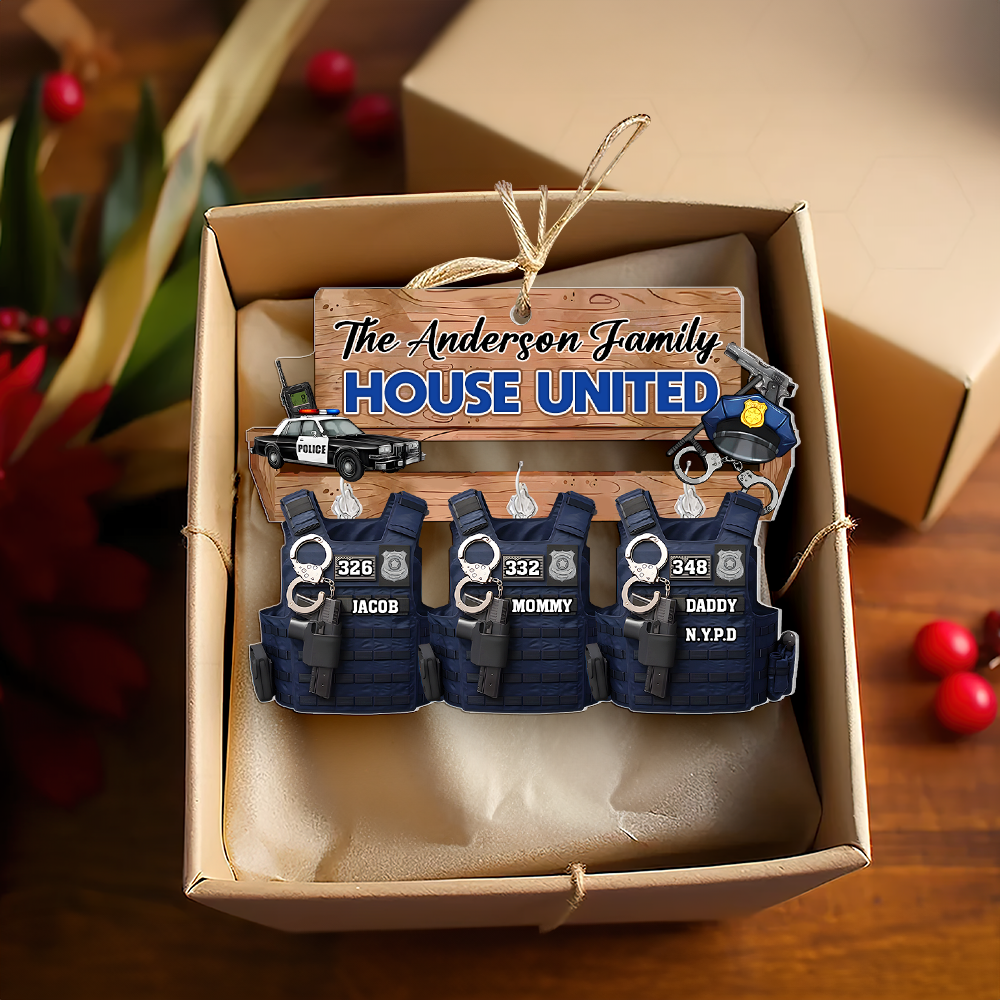 Personalized Christmas Gift For Police Family Ornament 02HUPU181024-Homacus