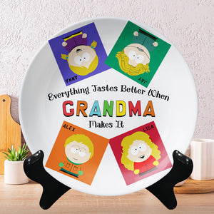 Personalized Gift For Grandma Ceramic Round Plate 01KAMH270325HG-Homacus