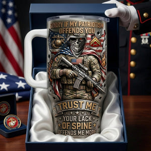 Fierce American Warrior 40oz Tumbler With Handle - Personalized Gifts For Veteran 03qhlu200326-Homacus