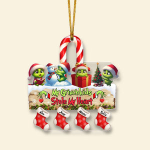 Personalized Gift For Grandma Christmas Ornament Green Monster Kids 01KAMH261124-Homacus