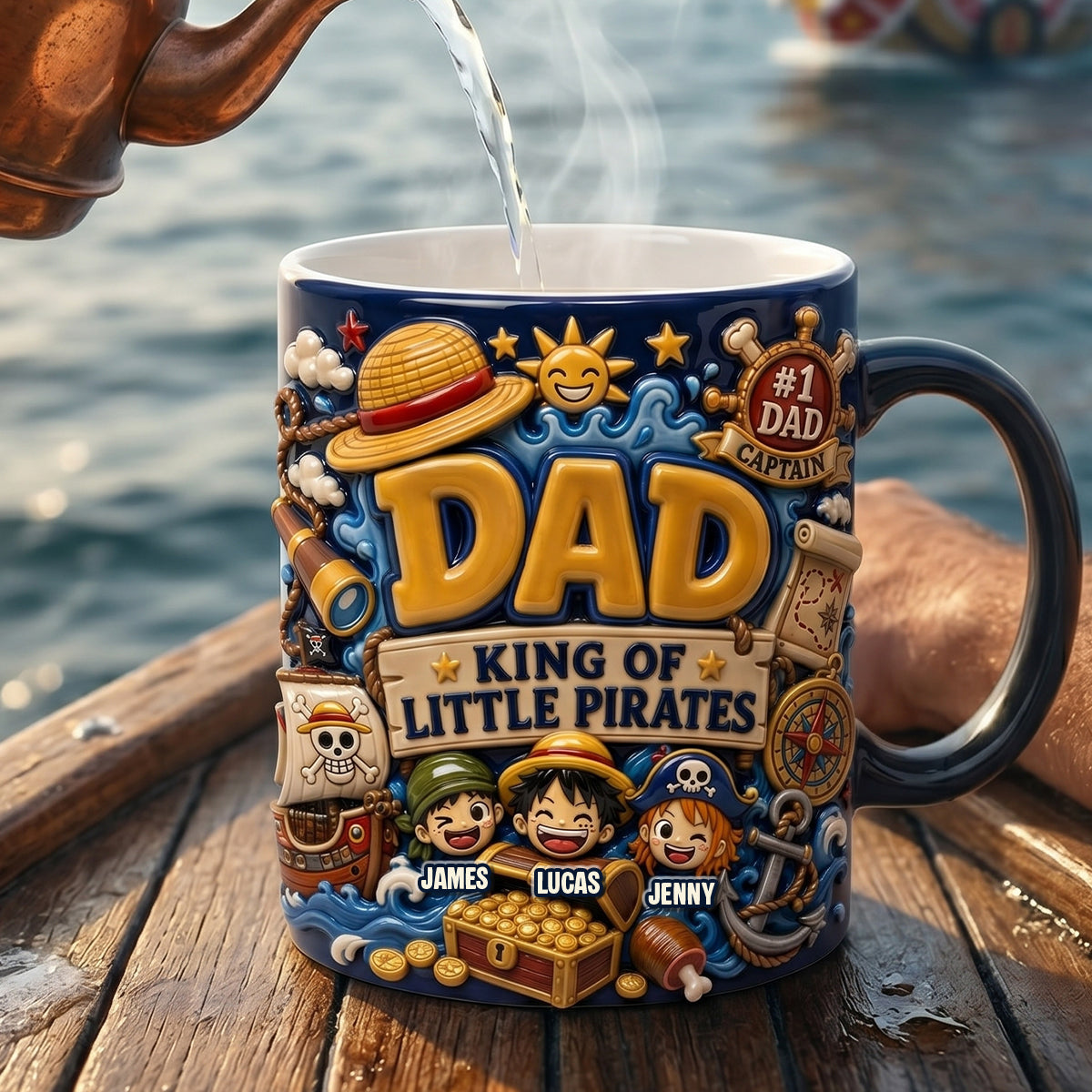 Adventure Captain Dad Magic Mug - Personalized Gift For Dads 01PATN210526-Homacus