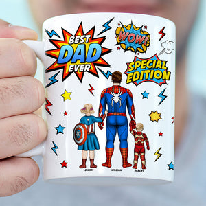 Personalized Gifts For Dad Coffee Mug Father's Day Super Dad And Kids 052ACQN200325PA-Homacus