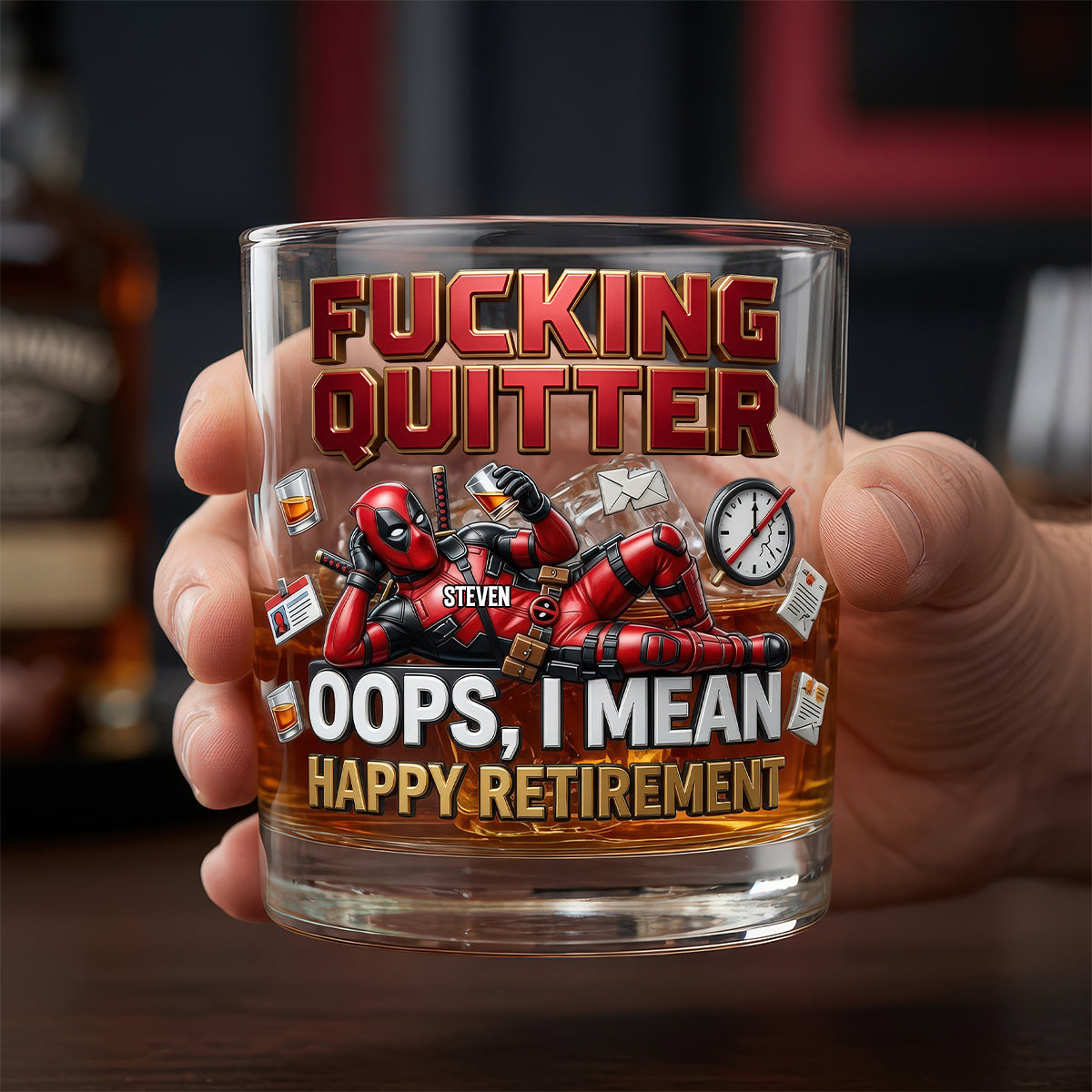 Funny Retirement Round Glass - Personalized Gifts 04TYDH100626-Homacus