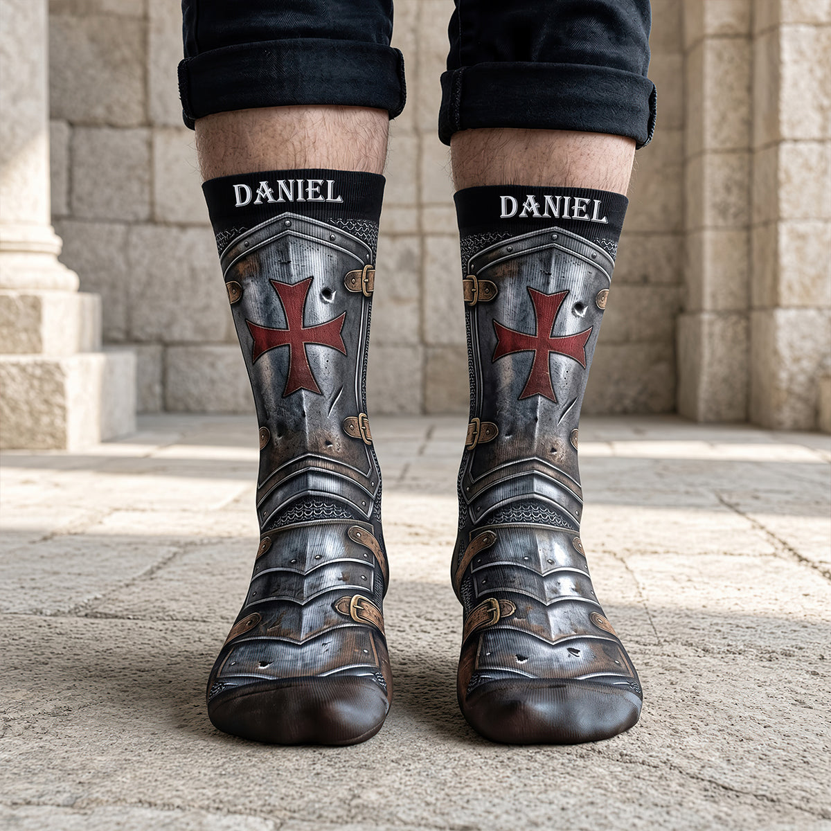 Faux Knight Templar Socks, Personalized Gifts 06qhdt170926