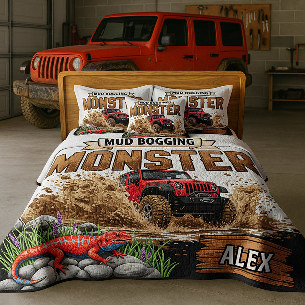 Mud Bogging Quilt Bedding Set Personalized Gifts For Off Road Lovers 03PADT140825-Homacus