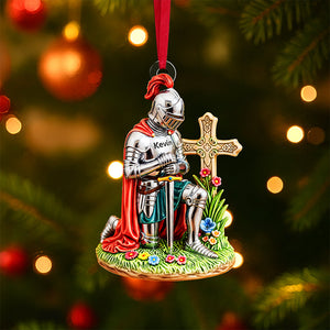 Kneeing Knight Ornament - Personalized Gifts For Christians 05huta300825-Homacus