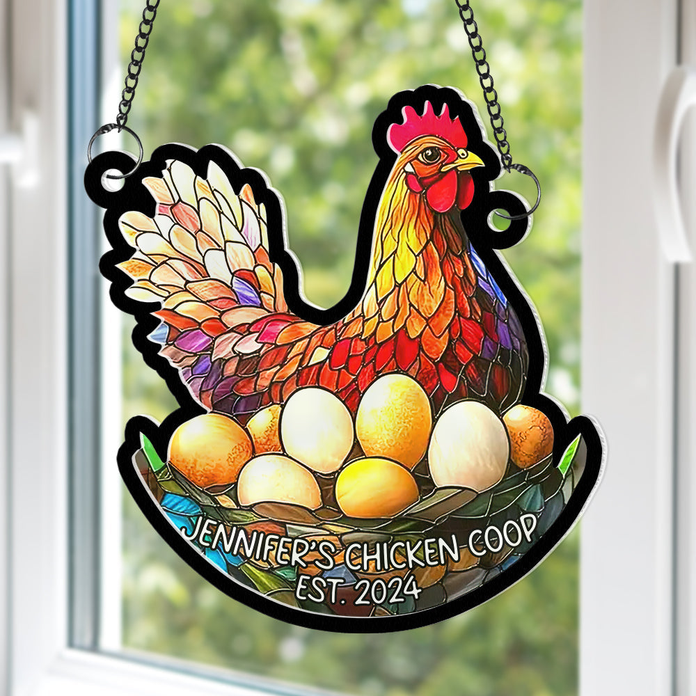 Personalized Gifts For Chicken Lover Window Hanging Suncatcher Ornament 01XQQN180225-Homacus