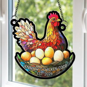 Personalized Gifts For Chicken Lover Window Hanging Suncatcher Ornament 01XQQN180225-Homacus