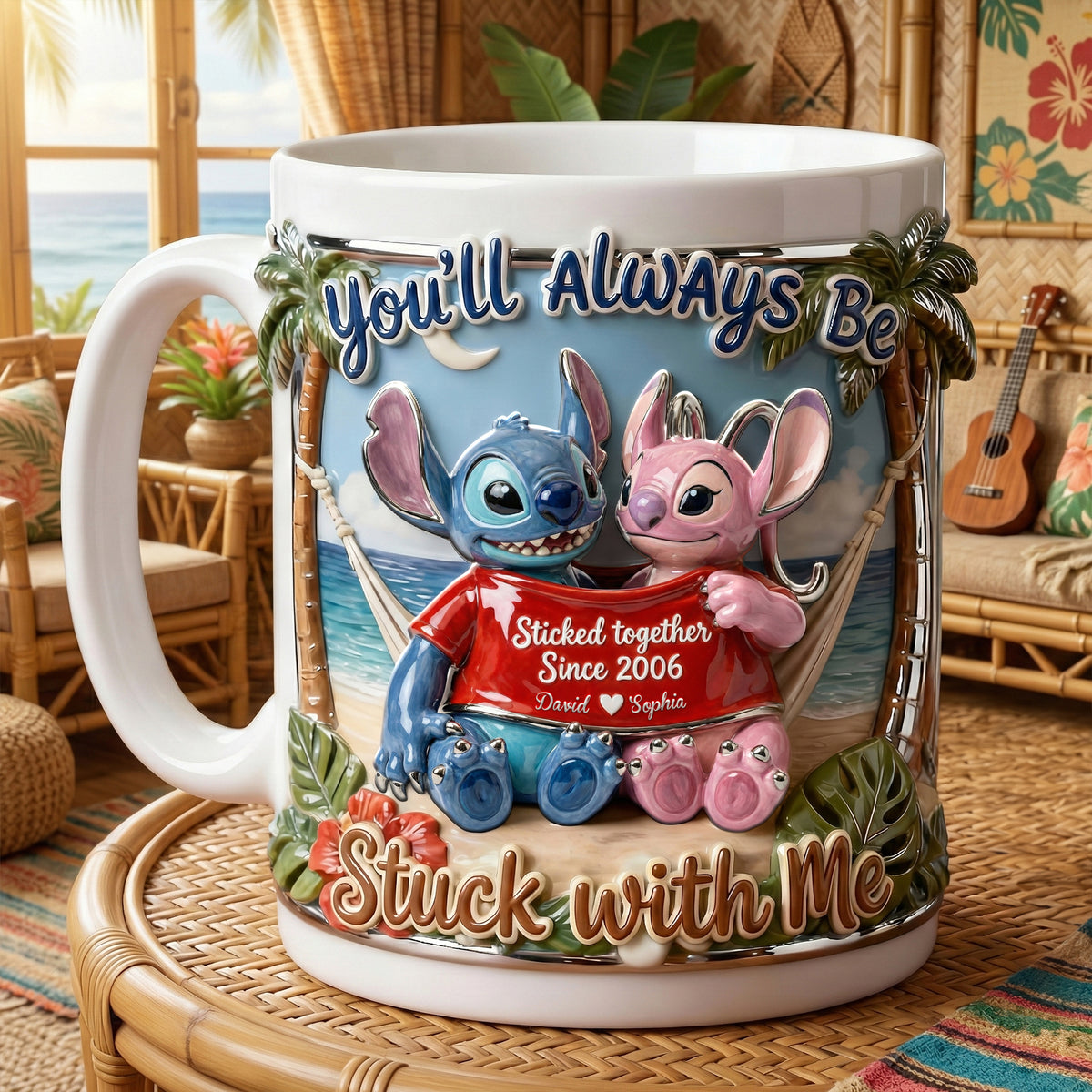 Playful Cute Couple In One Shirt Coffee Mug, Personalized Gifts For Couple 03qhlu220126-Homacus