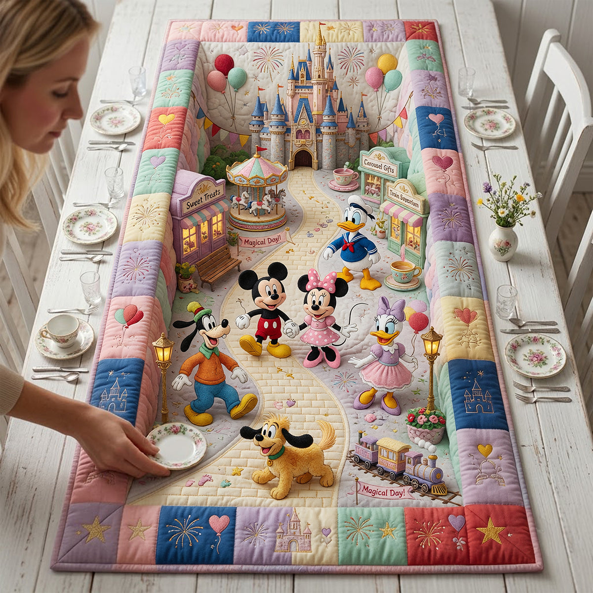 Sweet Street Quilted Table Runner - Personalized Gifts 04NATA110826-Homacus