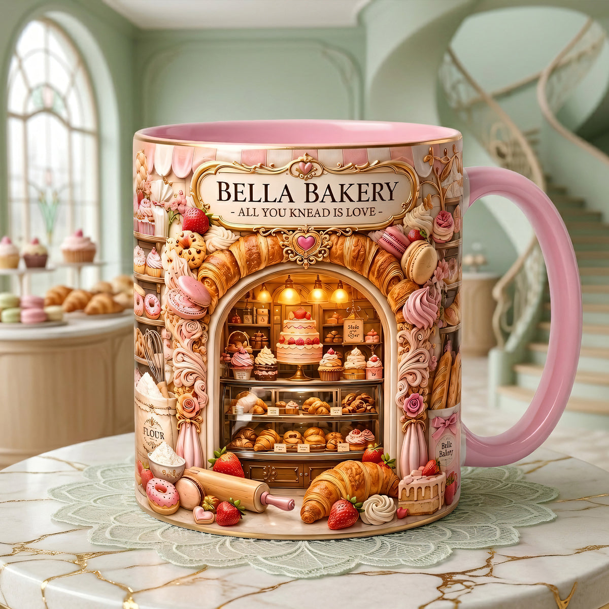 Bake With Love Accent Mug - Personalized Gifts For Bakers 02HATA260626-Homacus