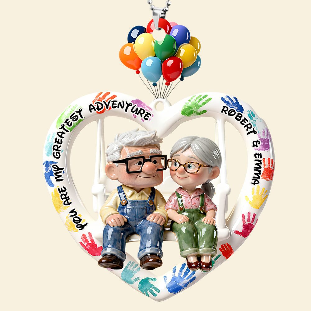 Old Couple Car Ornament Personalized Gifts For Couple 03TODT020226-Homacus