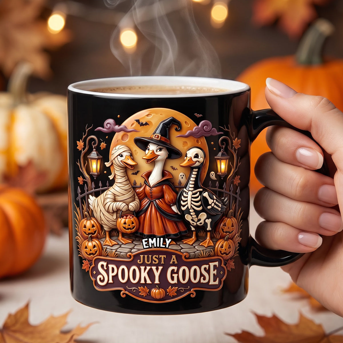 Just A Spooky Goose Magic Mug - Personalized Halloween Gifts 05todh170826