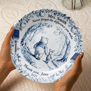 Teacher Appreciation Round Plate - Personalized Gifts For Teachers 02naqn181225-Homacus