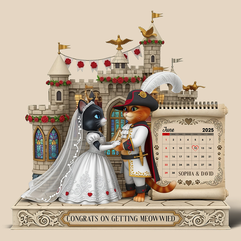 Cat Couple Wedding Acrylic Plaque - Personalized Gifts For Couple 05tgqn300525-Homacus