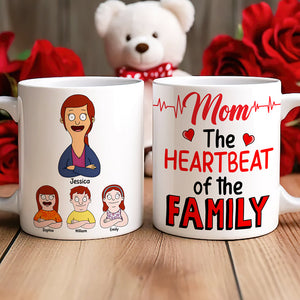 Personalized Gifts For Mom Coffee Mug 04toqn050325hg The Heartbeat Of The Family-Homacus