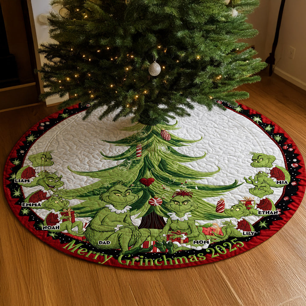 Funny Family Christmas Personalized Quilted Tree Skirt 03TGDT250925-Homacus