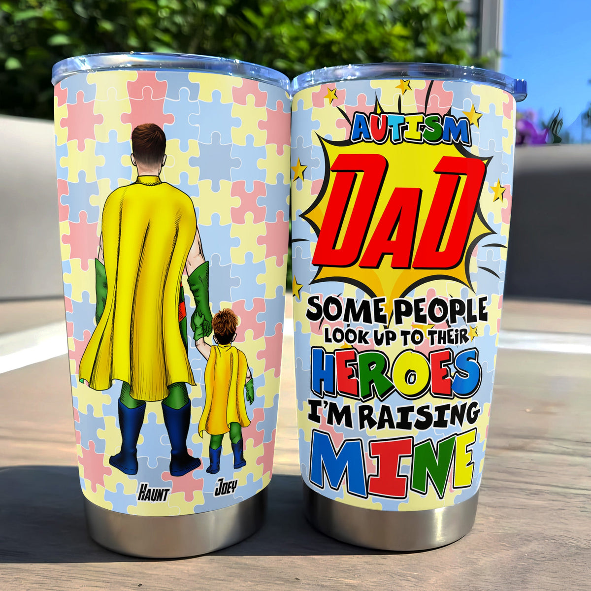 Personalized Gifts For Autism Dad Tumbler I'm Raising My Hero 021TOLU250225PA-Homacus