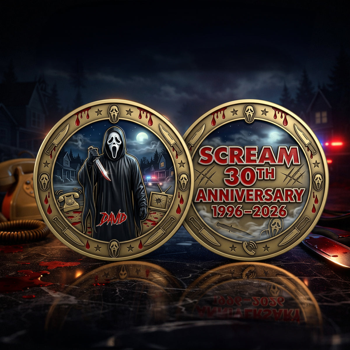 30 Years Anniversary Metal Coin - Personalized Gifts For Horror Fans Printed Metal Coin 05OHLU120326-Homacus