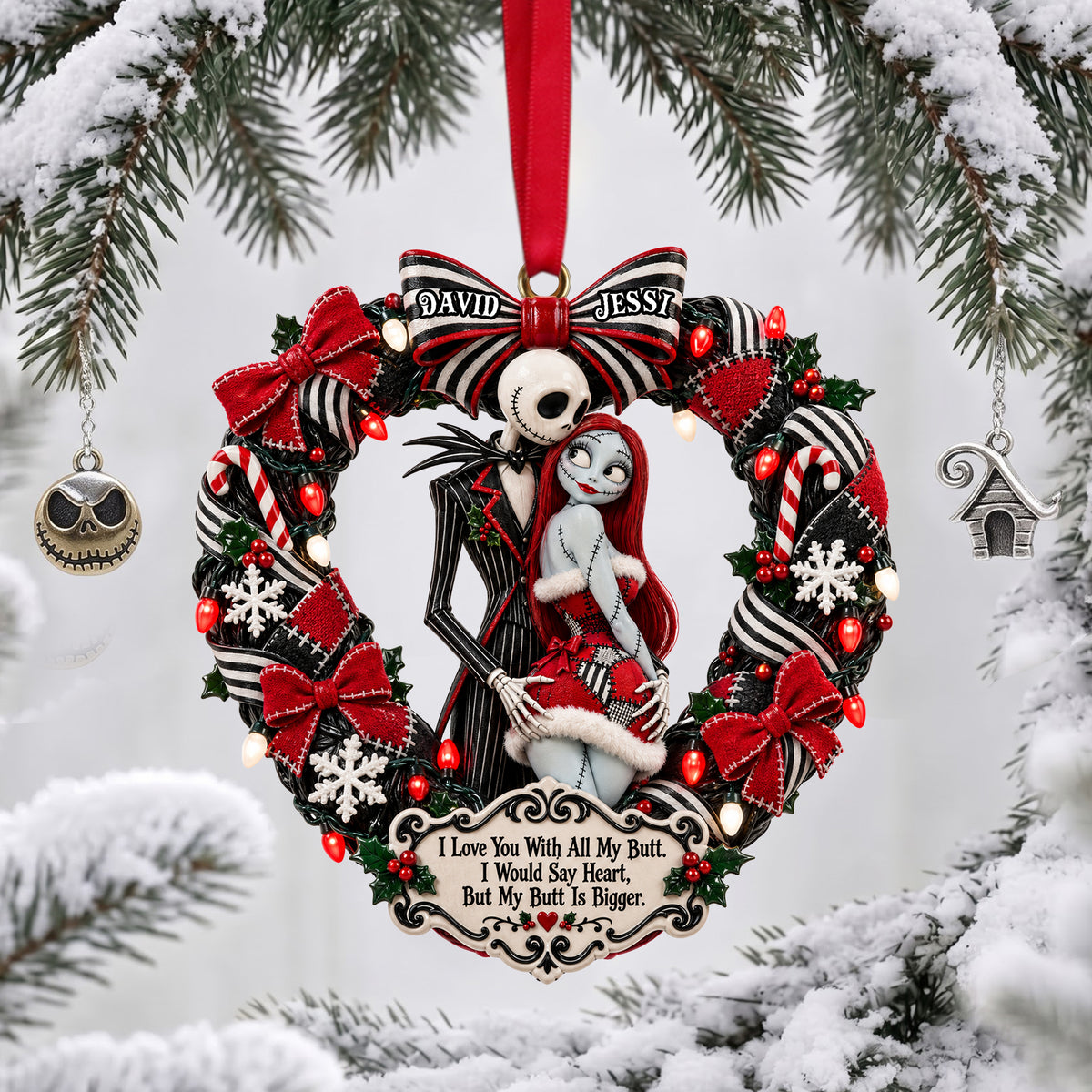 Spooky Naughty Couples Acrylic Ornament - Personalized Christmas Gifts For Couples 05ohlu021026
