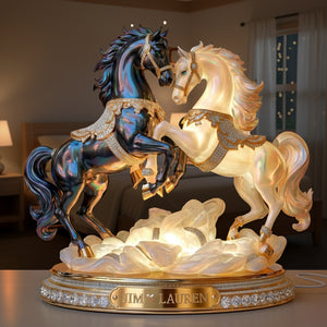 Luxury Horse Couple Light Box - Personalized Gifts For Couple & Horse Lover 06QHLU281125-Homacus