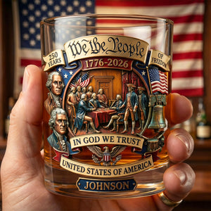 250th Anniversary 11oz Round Glass - Personalized Patriotic Gifts 02tyqn270226-Homacus