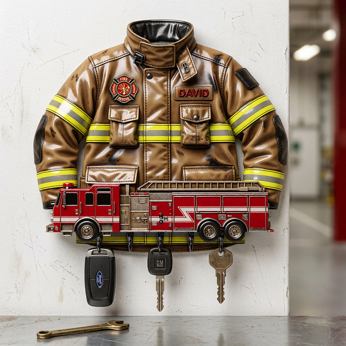 Firefighter Acrylic Key Hanger - Personalized Gifts 01tota240726-Homacus
