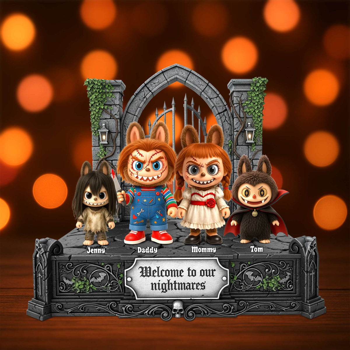 Creepy Family Halloween Acrylic Plaque Personalized Gifts For Fans 02NATN050825-Homacus