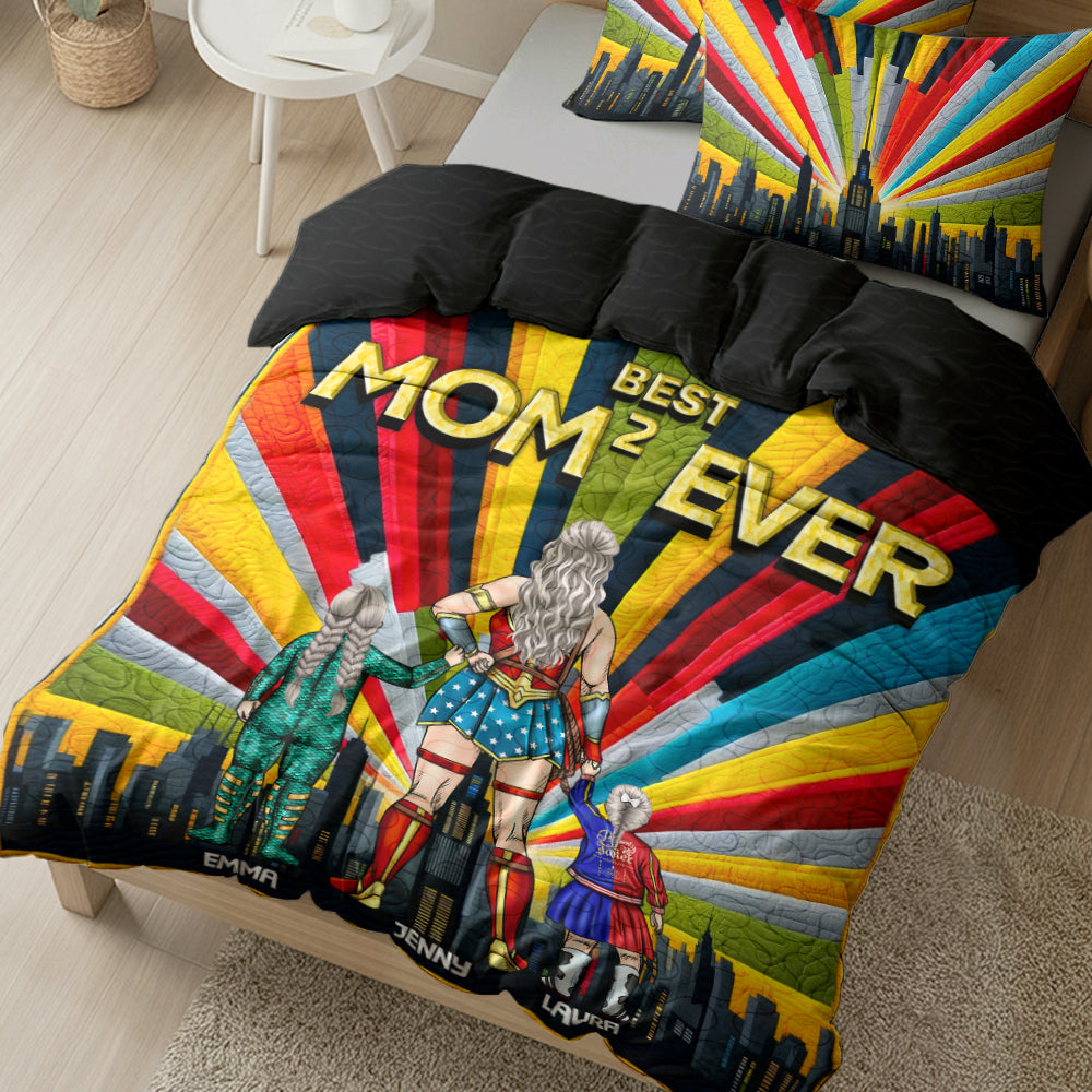 Personalized Gifts For Super Mom Quilt Bedding Set Special Line, Best Mom Ever 03TGLU130125PA-Homacus