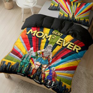 Personalized Gifts For Super Mom Quilt Bedding Set Special Line, Best Mom Ever 03TGLU130125PA-Homacus