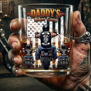 Daddy’s Biker Gang Round Glass Personalized Gifts For Dad 01HUDT030626-Homacus