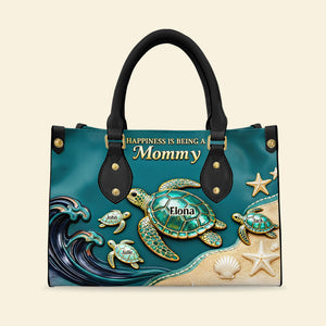 Turtle Mom Leather Bag - Personalized Mothers Day Gifts 01NADT230226-Homacus