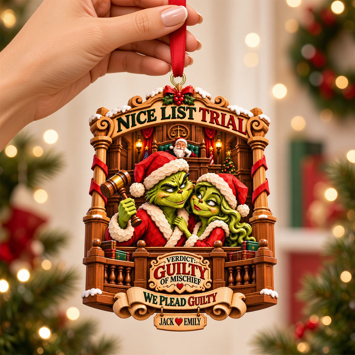 Couple Nice List Trial Christmas Ornament - Personalized Gifts For Couple 08hatn121026-Homacus