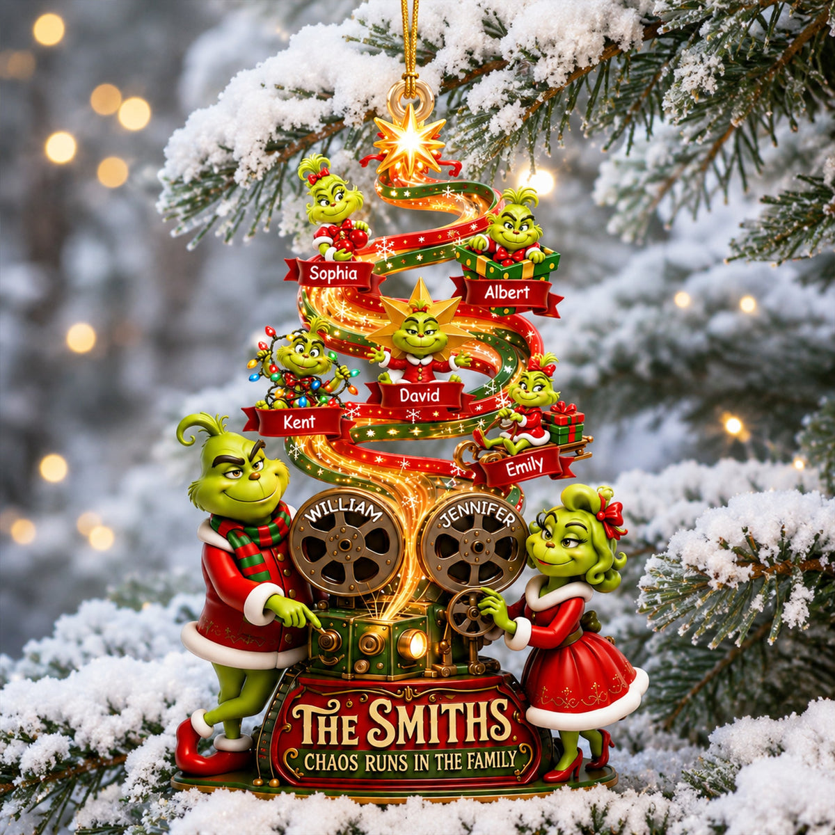Mischievous Santa Family Ornament - Personalized Christmas Gifts 06HAQN210826-Homacus