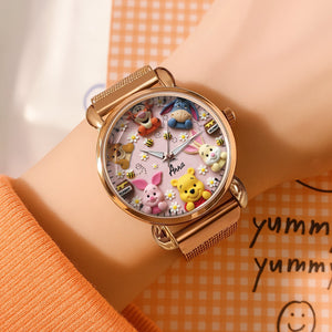 Personalized Christmas Gifts For Cartoon Lovers Mesh Strap Quartz Watch 02natn220725-Homacus