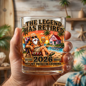 The Legend Has Retired Round Glass - Personalized Gifts 02todh050626