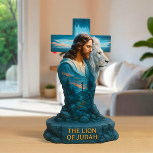 Jesus The Lion Of Judas Acrylic Plaque, Gifts For Christians With Loyal Faith 05QHPU170725-Homacus