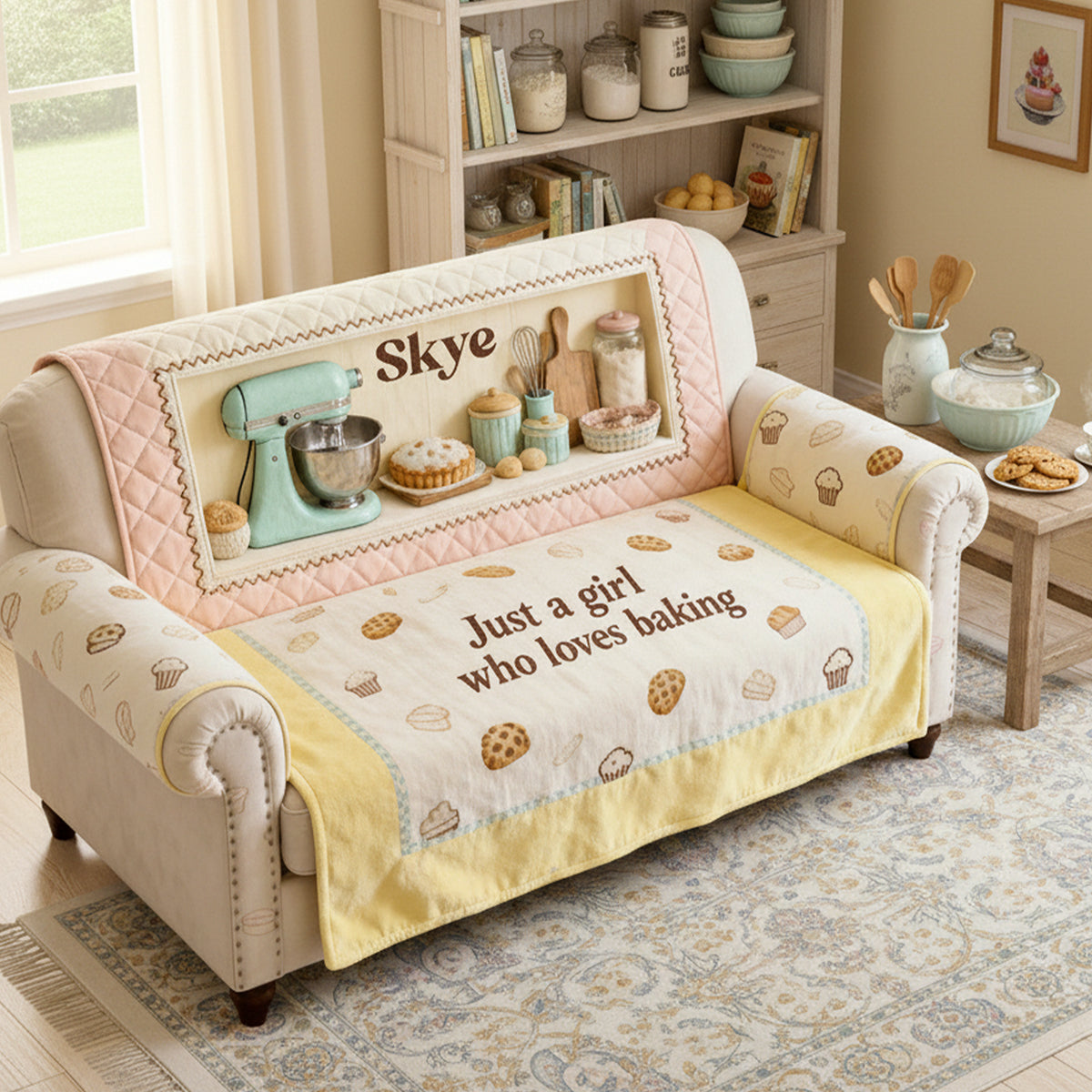 Baked With Love Quilted Sofa Cover - Personalized Gifts For Baking Lovers 02KITA260126-Homacus